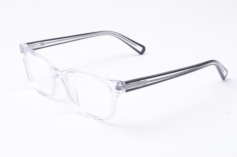 Montatura ottica in acetato trasparente con aste in metallo scuro